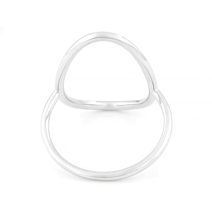 Sculptural Oval Open Design Ring In Sterling Silver