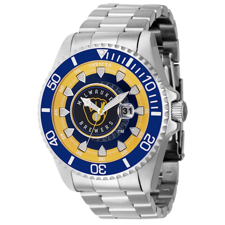 Invicta MLB 47mm Yellow, White, White, Blue Dial Stainless Steel Band
Quartz Watch