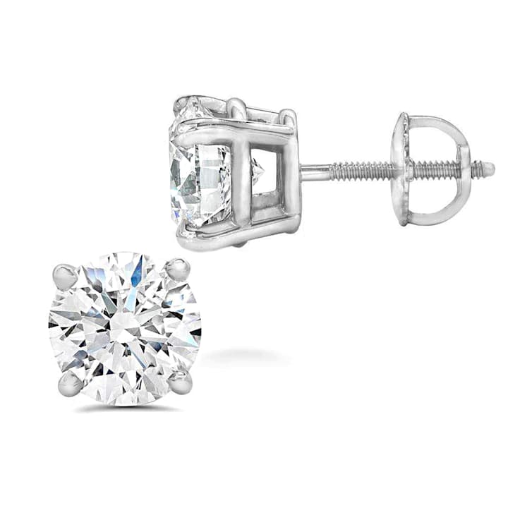 Lab Grown White Diamond 14K White Gold Stud Earrings VS1 Clarity E
Color, IGI Certified 2ctw