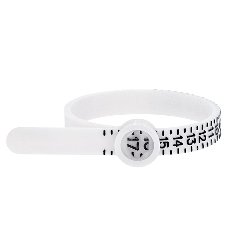 Ring Sizer with Magnifying Glass and Wrist Sizer in White