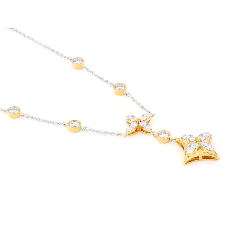 Lab-Grown Diamond Y Necklace In 14K Gold Over Sterling Silver 1.00ctw