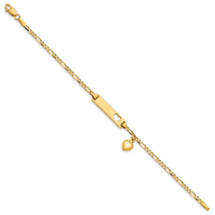 10k Yellow Gold Children's Figaro Link ID Bracelet