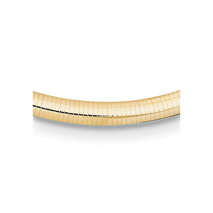 14K Yellow Gold 10mm Domed 20-inch Omega Necklace