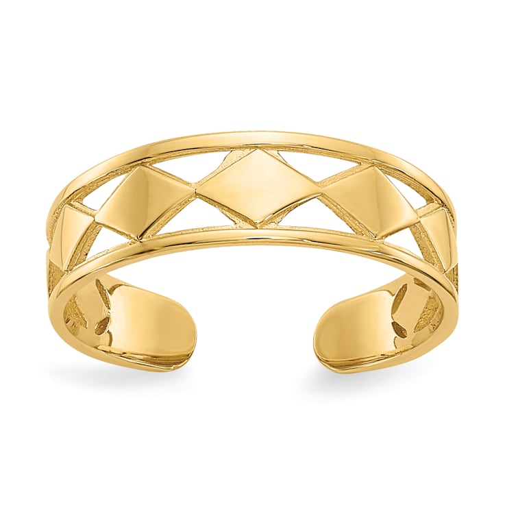 14K Yellow Gold Diamond Shapes Toe Ring