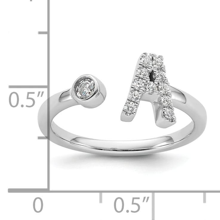Rhodium Over 14K White Gold Lab Grown Diamond VS/SI GH, Initial
Adjustable Ring