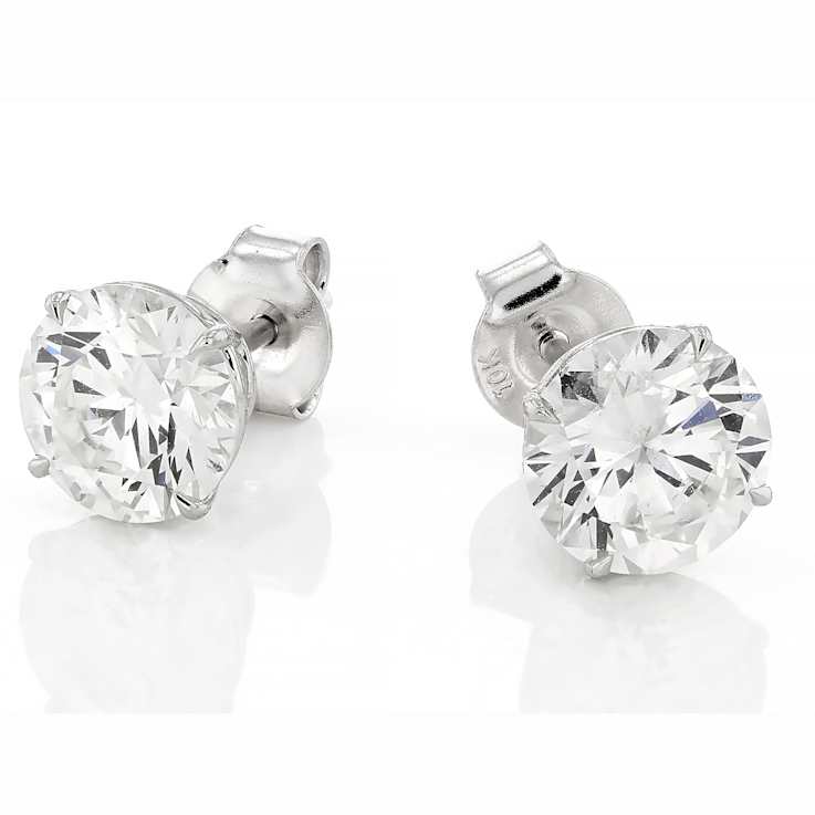 Timeless Lab-Grown Diamond Solitaire Stud Earrings 3ctw In 10K White Gold