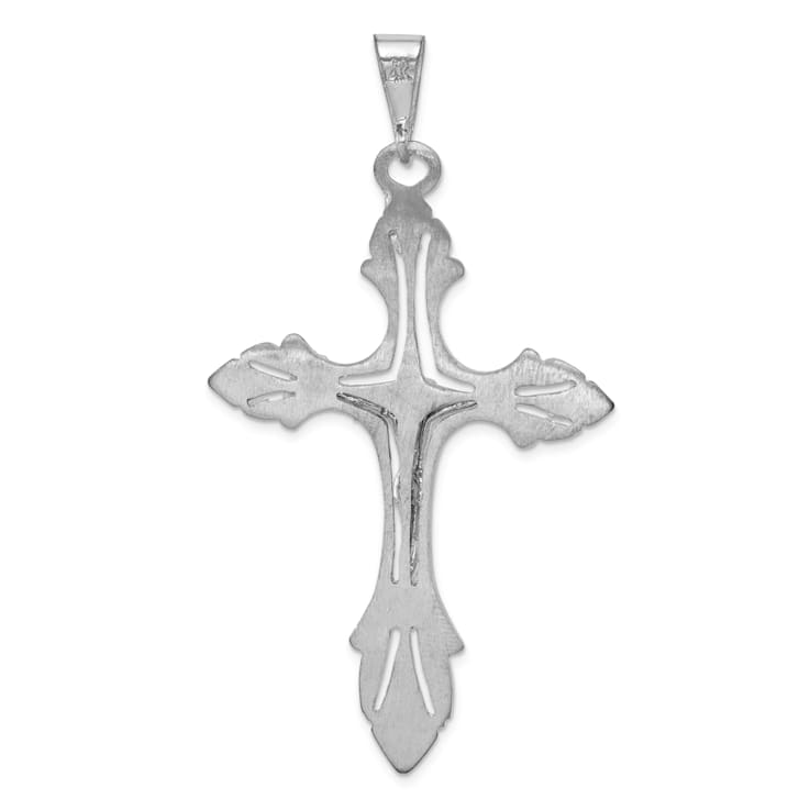 Rhodium Over 14k White Gold Crucifix Pendant