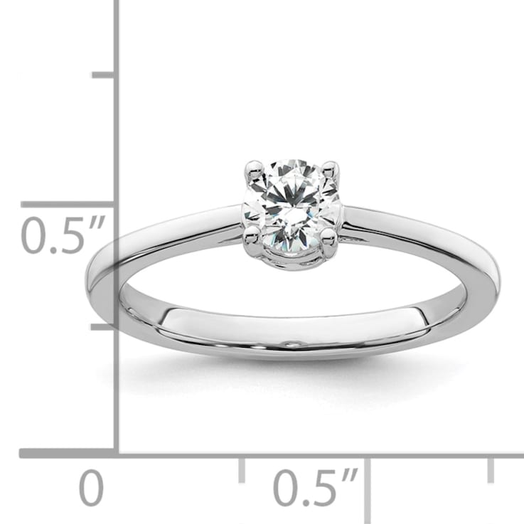 Rhodium Over 14K White Gold Lab Grown Diamond Engagement Ring