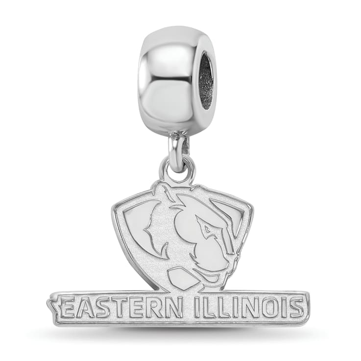 Sterling Silver Rhodium-plated LogoArt Eastern Illinois University Small
Dangle Bead