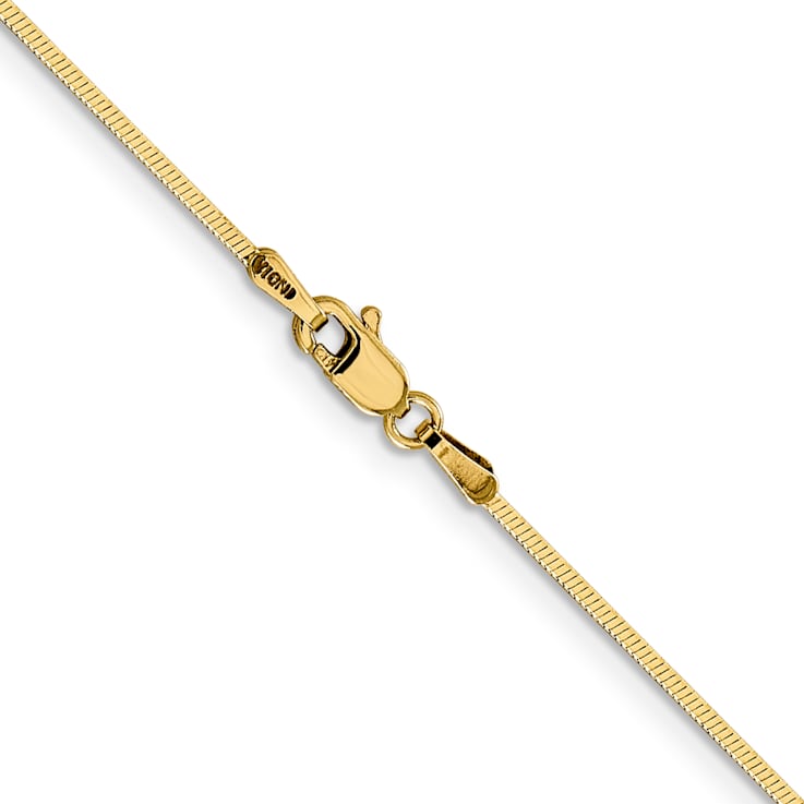 14K Yellow Gold 1mm Octagonal Snake Chain Necklace