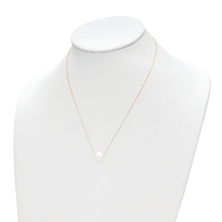 Freshwater Cultured Pearl Station Necklace In 10K Gold 17 Inch