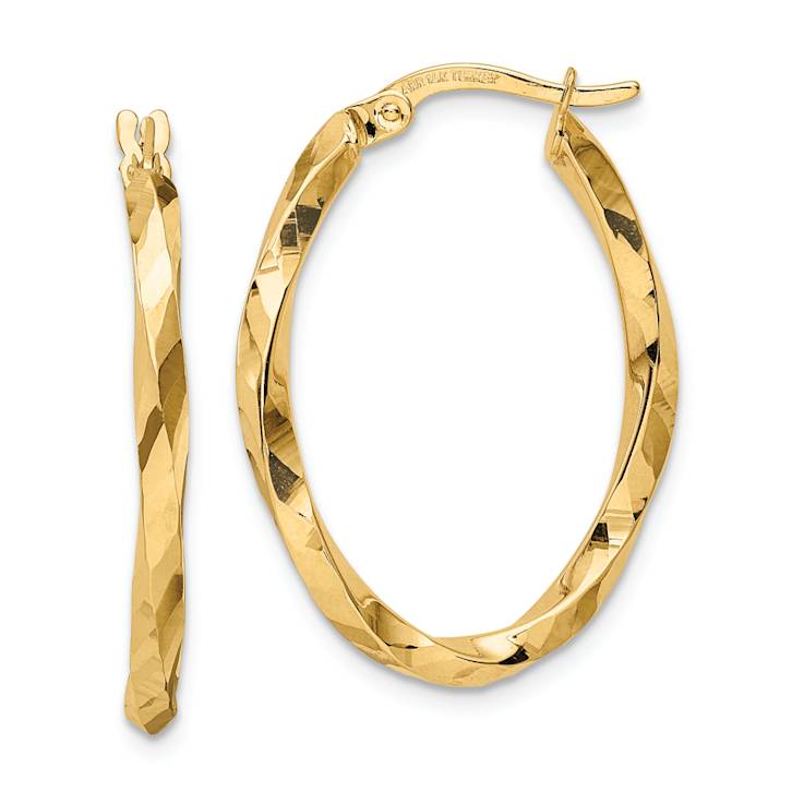 14k Yellow Gold Diamond-Cut 1 1/8