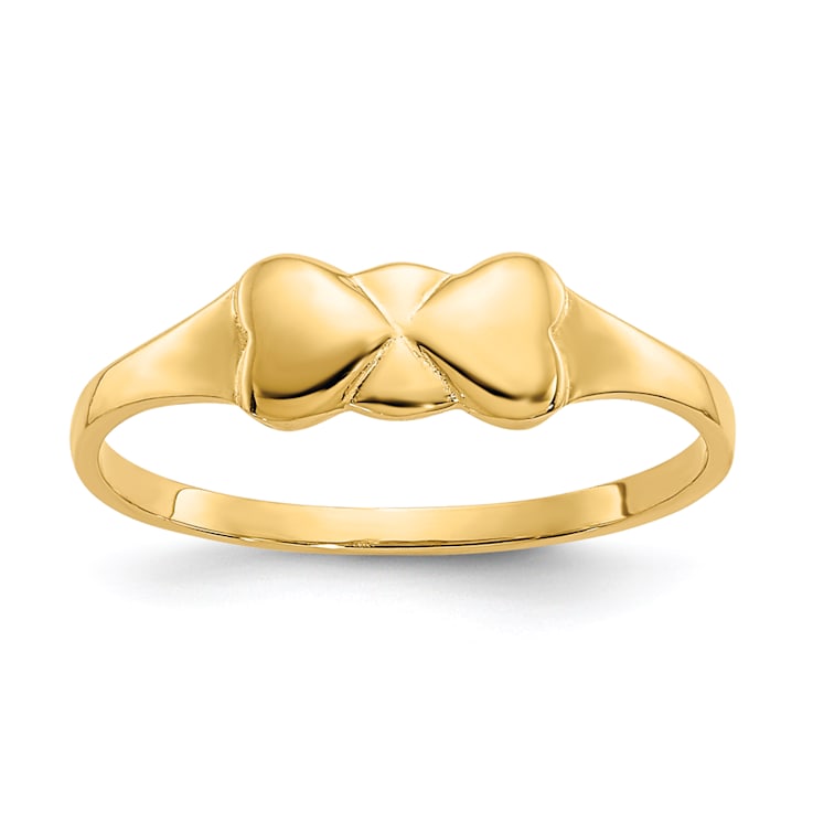 14K Yellow Gold Heart Baby Ring