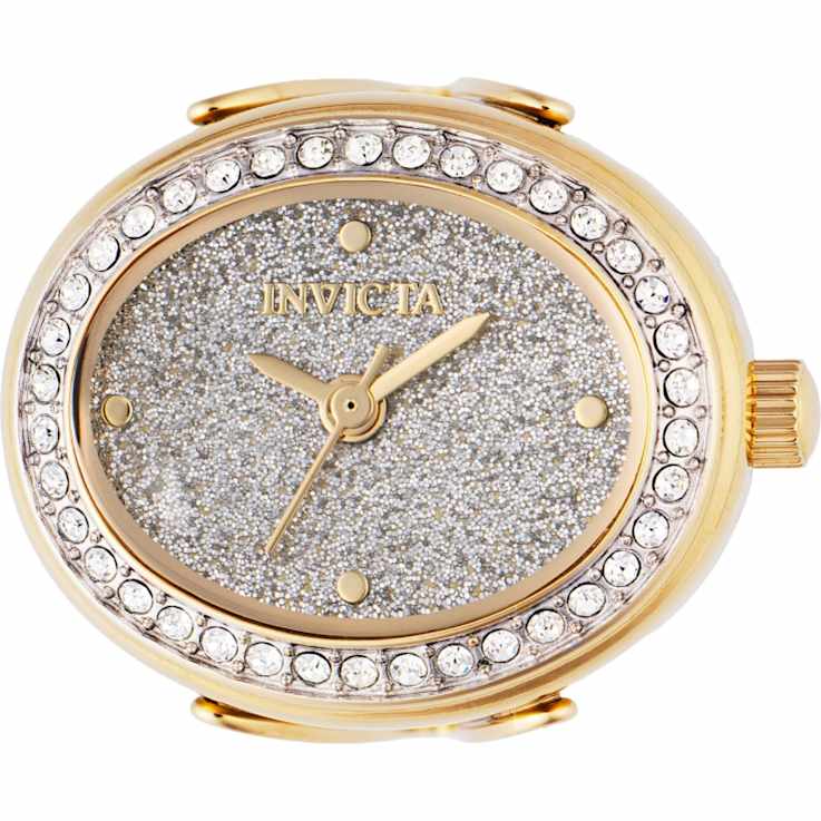 Invicta Mini 24mm White Dial Yellow Stainless Steel Band Quartz Ring Watch