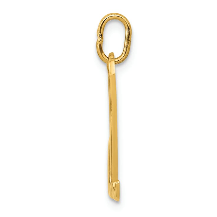 10K Yellow Gold Polished Letter d Initial Charm