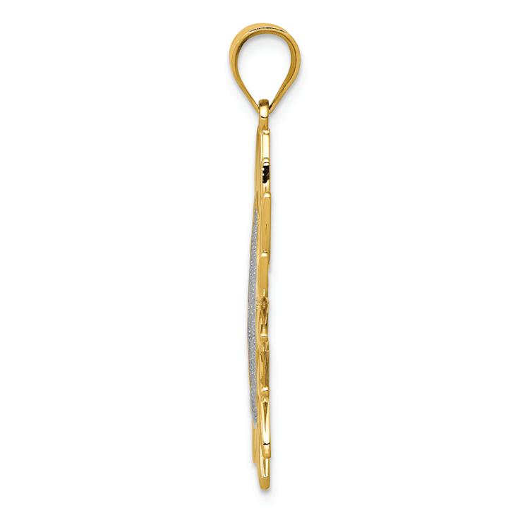 14K Two-tone Gold  Sun Filigree Pendant