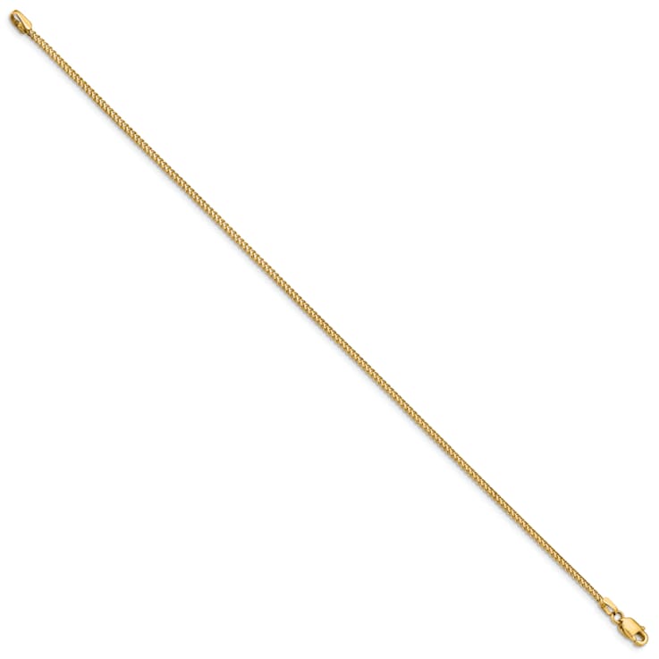 14K Yellow Gold 1mm Franco Chain Bracelet