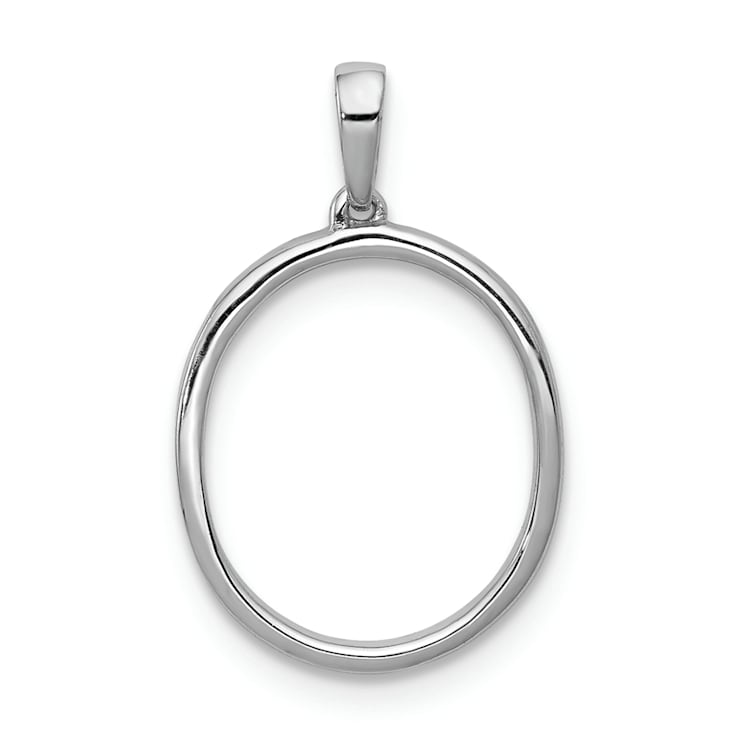 Rhodium Over 14K White Gold Diamond Letter O Initial Pendant