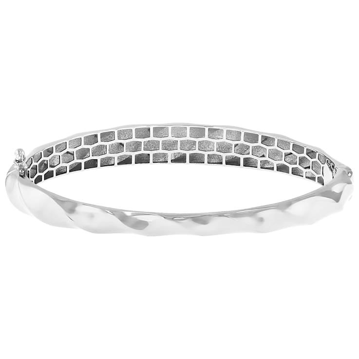 Twisted Graduated Bangle In Sterling Silver