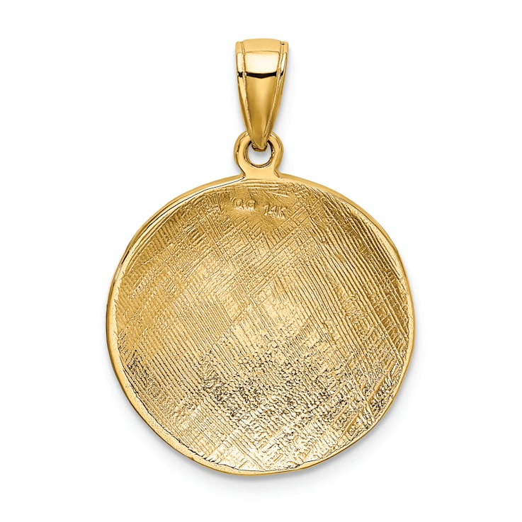 14k Yellow Gold Textured Soccer Ball Pendant