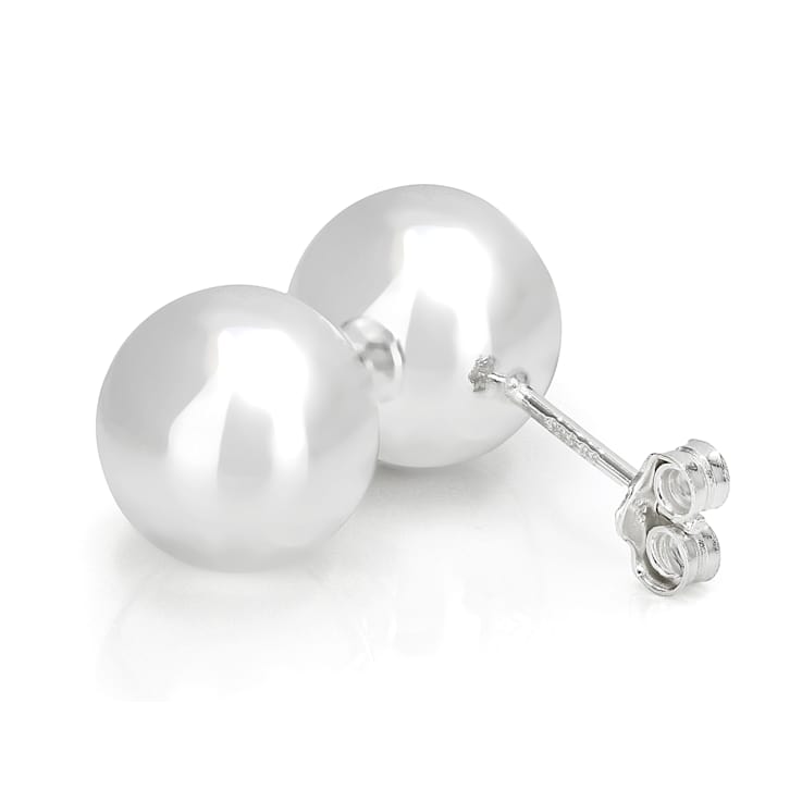 Polished Ball Stud Earrings In Sterling Silver 10mm