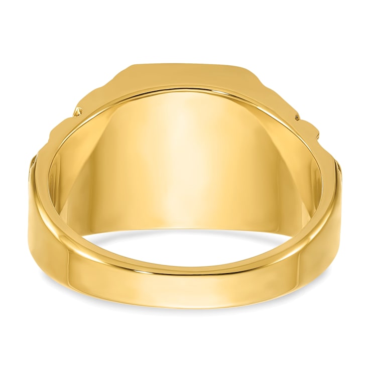 14K Yellow Gold 13x9mm Men's Signet Ring
