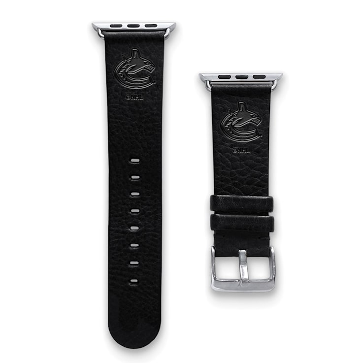 Gametime NHL Vancouver Canucks Black Leather Apple Watch Band (38/40mm
M/L). Watch not included.