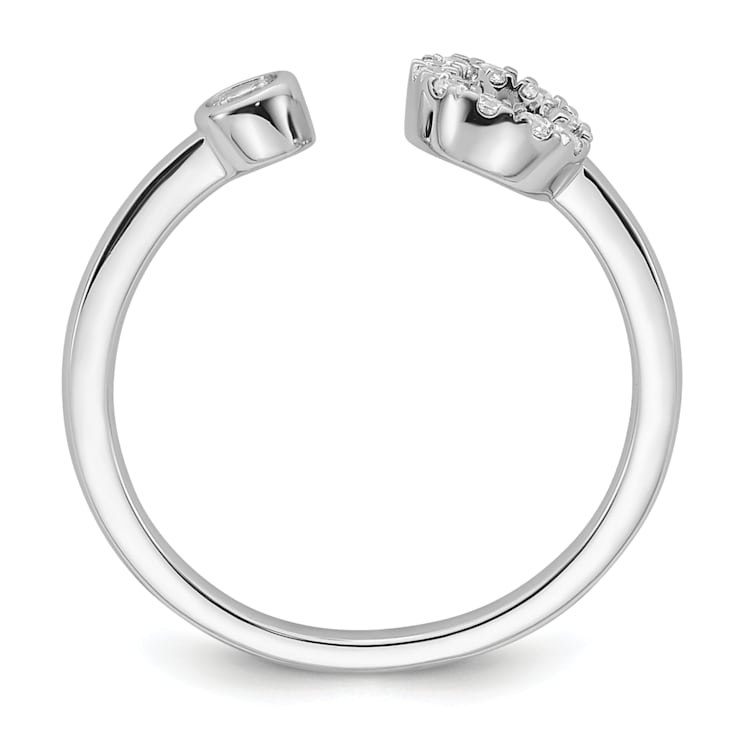 Rhodium Over 14K White Gold Lab Grown Diamond VS/SI GH, Initial C
Adjustable Ring