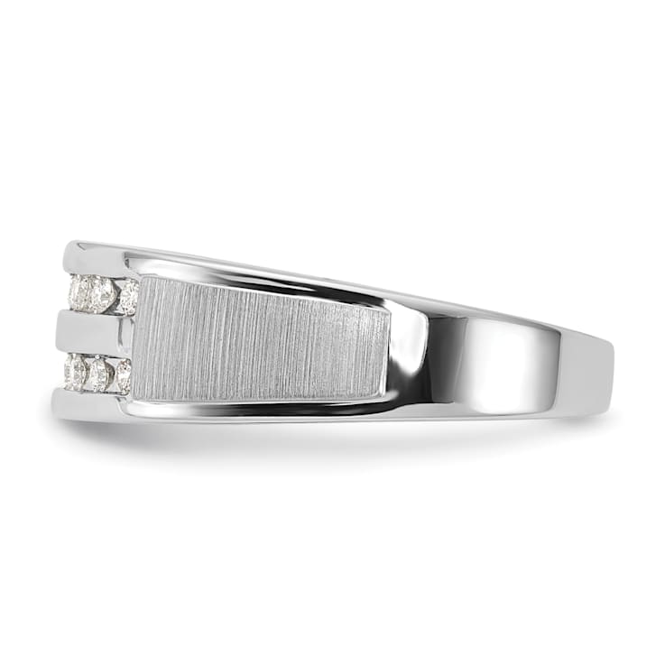 Rhodium Over 10K Gold Lab Grown Diamond Men's Ring