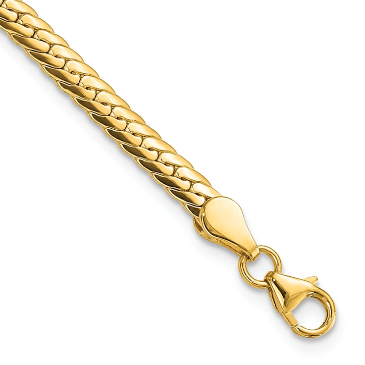 14k Yellow Gold Polished 3mm Fancy Link Bracelet