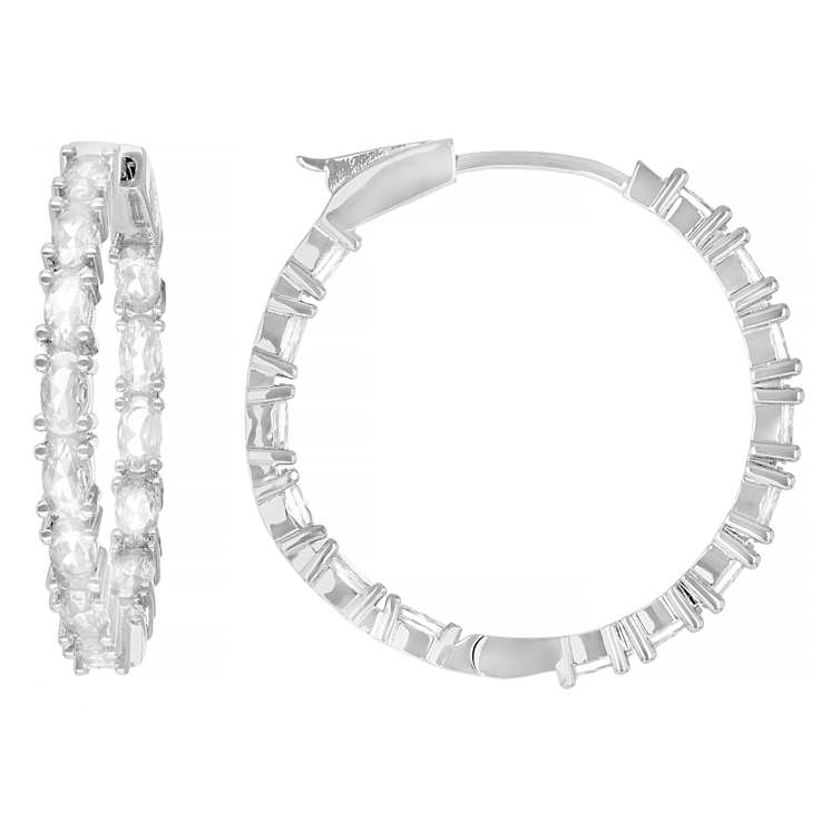 Inside-Out CZ Hoop Earrings