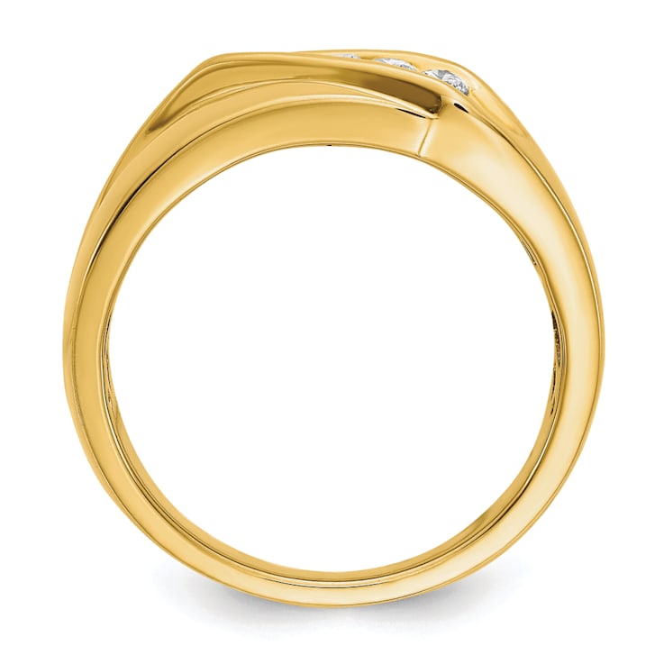 14K Yellow Gold Lab Grown Diamond SI1/SI2, G H I, Men's Ring