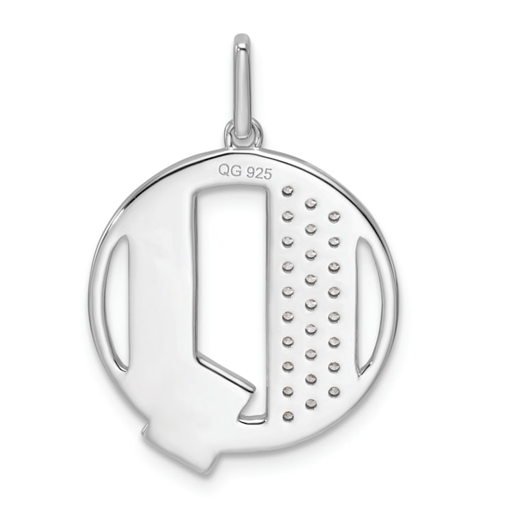 14K White Gold Gatsby Diamond Initial Q Charm