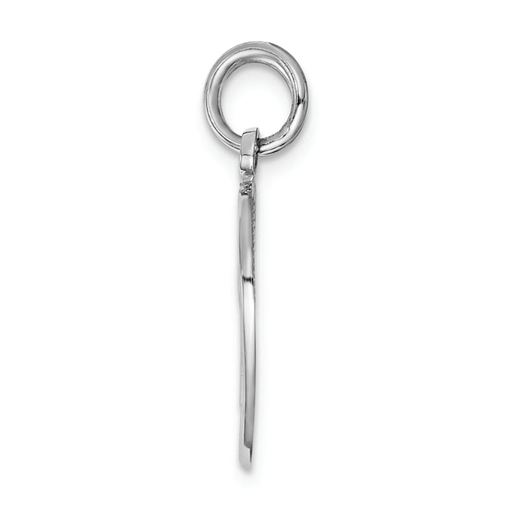 Rhodium Over 14K White Gold DAUGHTER-MOM Break-apart Heart Charm