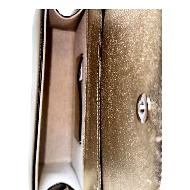 Jimmy Choo Kalina Crossbody Clutch Bag Crystal Logo Metallic