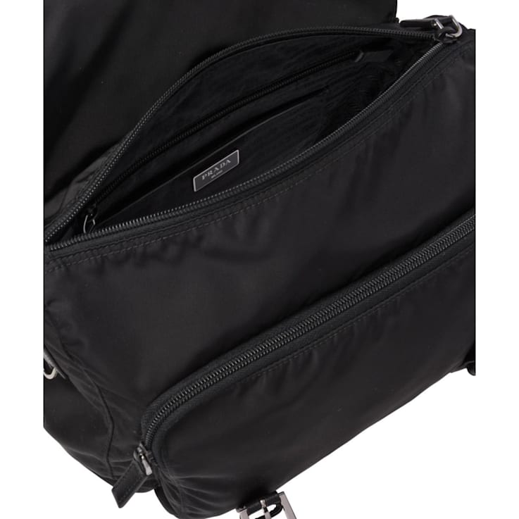 Prada Black Nylon Triangle Logo Messenger Bag - 18K1VA Prada Black Nylon Triangle Logo Messenger Bag - 18K1VA