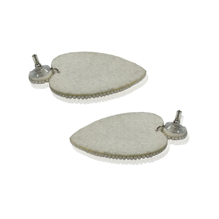 Off Park® Collection, White Seed Bead Heart Shape Earring
