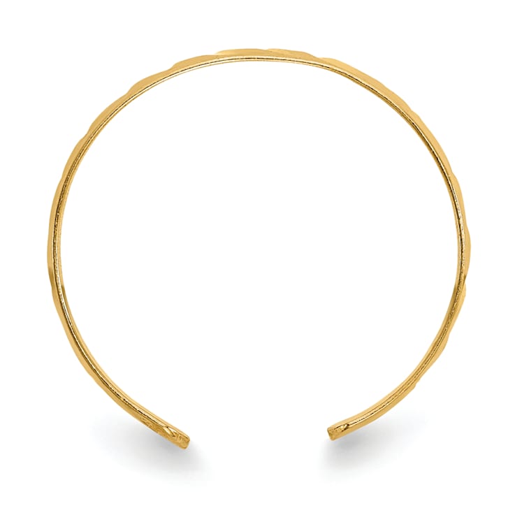 14K Yellow Gold Diamond Cut Toe Ring