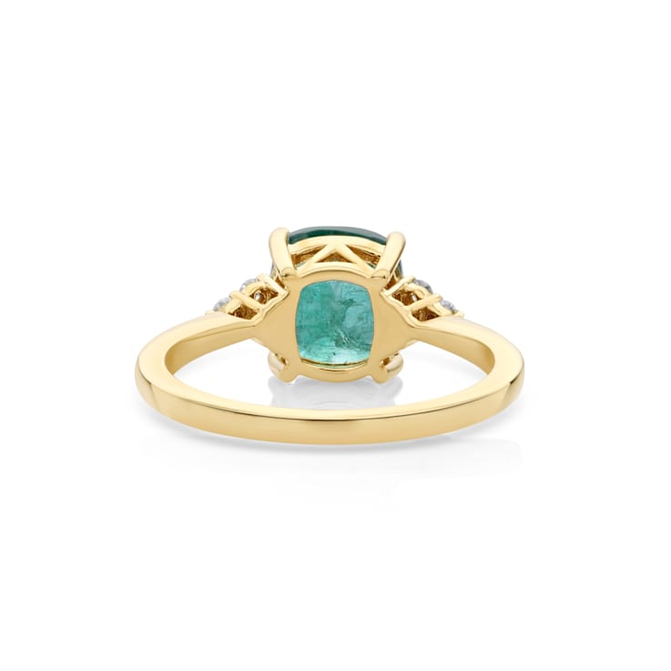 2.18 Ctw Emerald With 0.12 Ctw White Diamond Ring in 14K YG