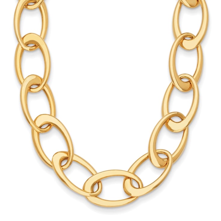 14K Yellow Gold Oval Link 18-inch Necklace