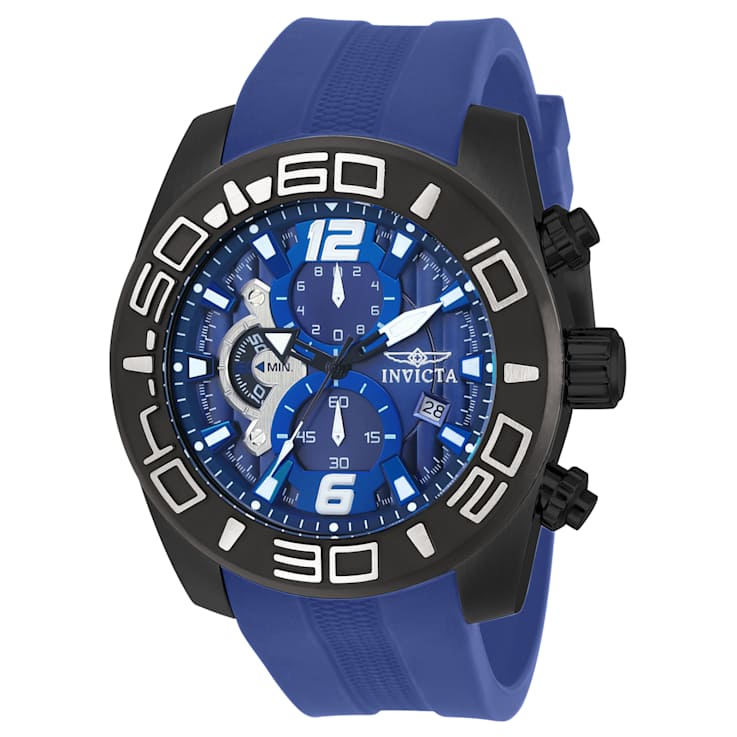 Invicta Pro Diver 50mm Blue Dial Silicone Band Quartz Watch