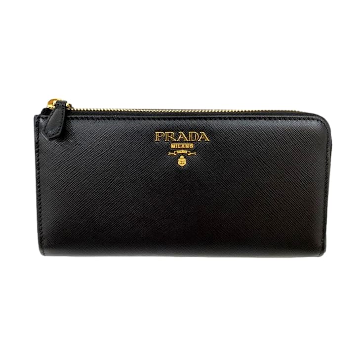 【初回限定】 Prada Saffiano Leather Black Wallet Zip Continental Long 小物