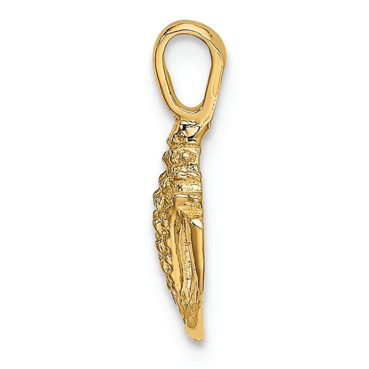 10K Yellow Gold Textured Mini Conch Shell Charm