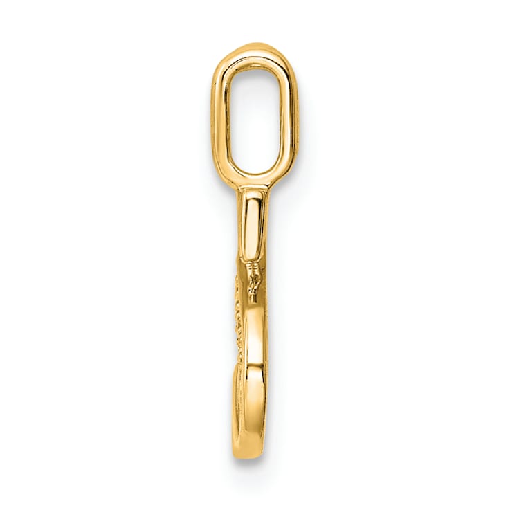 14K Yellow Gold Diamond Letter S Initial Pendant