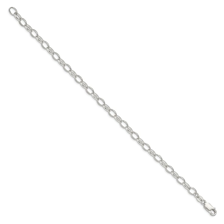 Sterling Silver 5mm Fancy Rolo Chain Bracelet