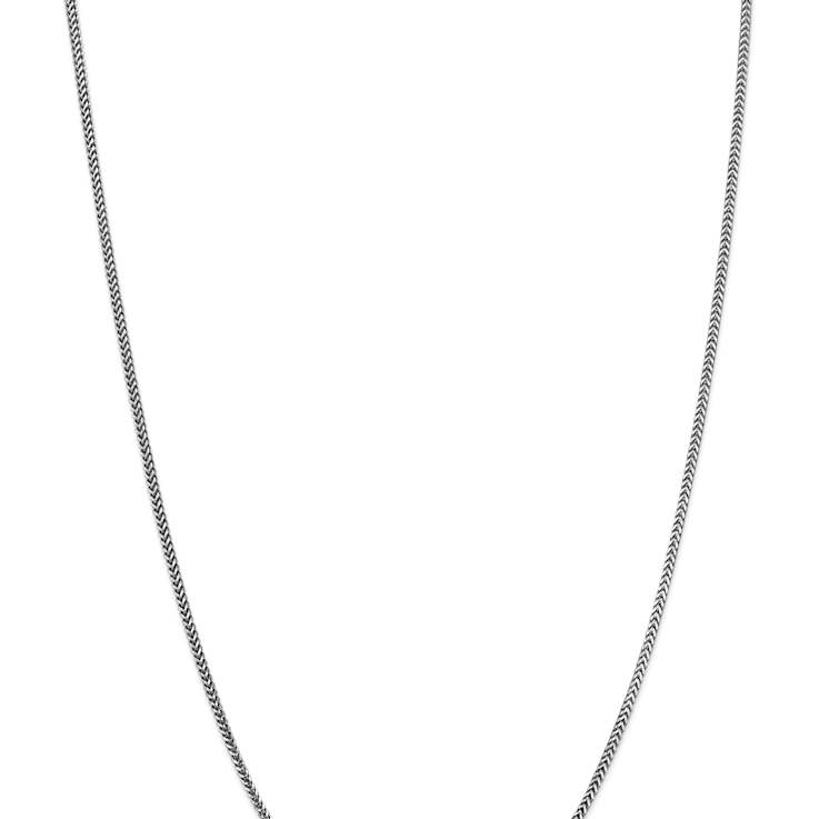 Rhodium Over 14k White Gold 1.5mm Solid Franco 20 Inch Chain
