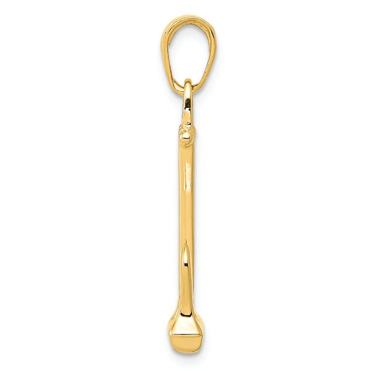 14k Yellow Gold 3D Navy Anchor Pendant