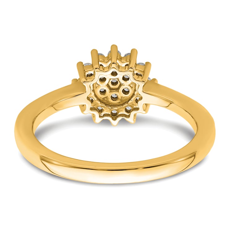 14K Yellow Gold Lab Grown Diamond SI1/SI2, G H I, Cluster Ring