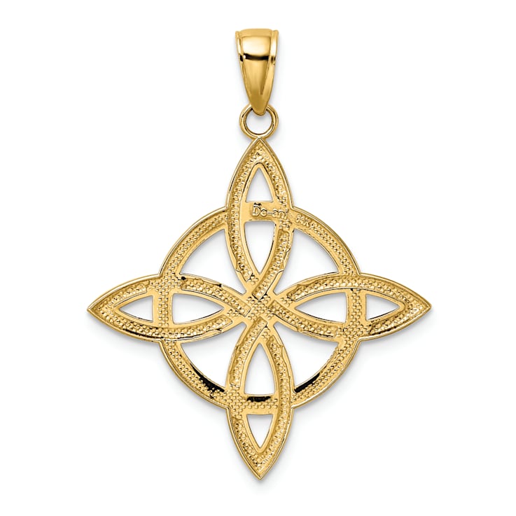14K Yellow Gold Large Celtic Eternity Knot Charm