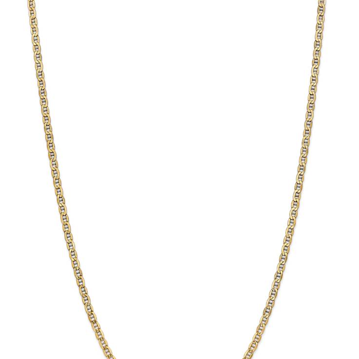 14k Yellow Gold 3.20mm Semi-Solid Mariner Chain 22 inch
